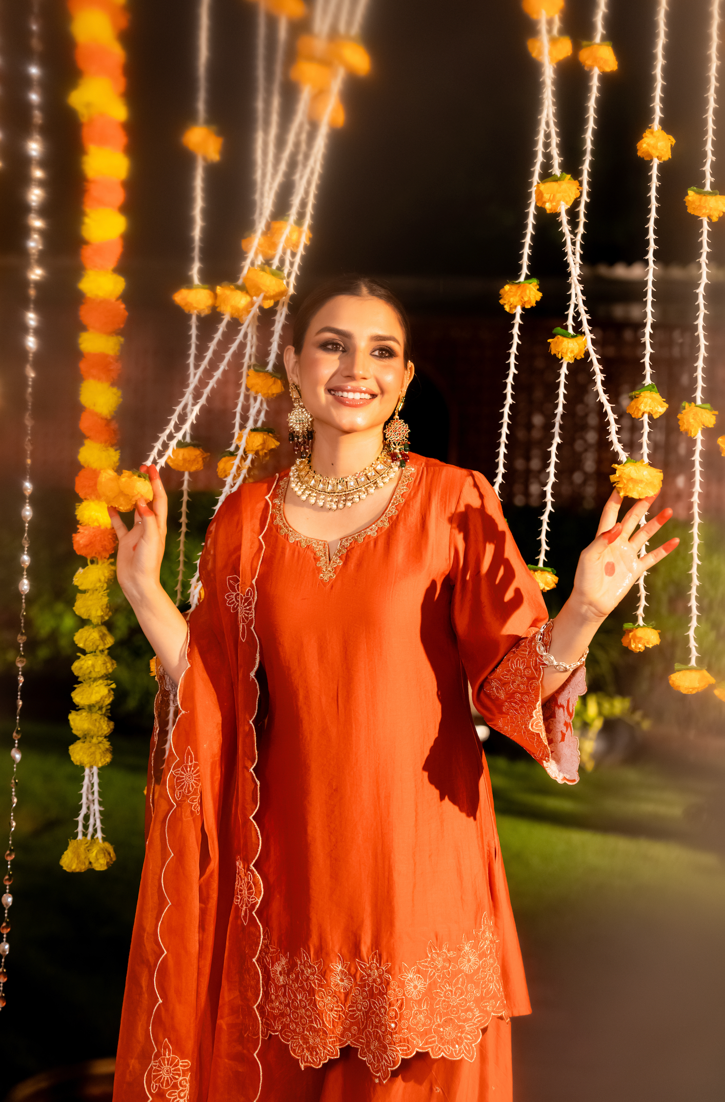 Amber Aura Satoori Silk Suit