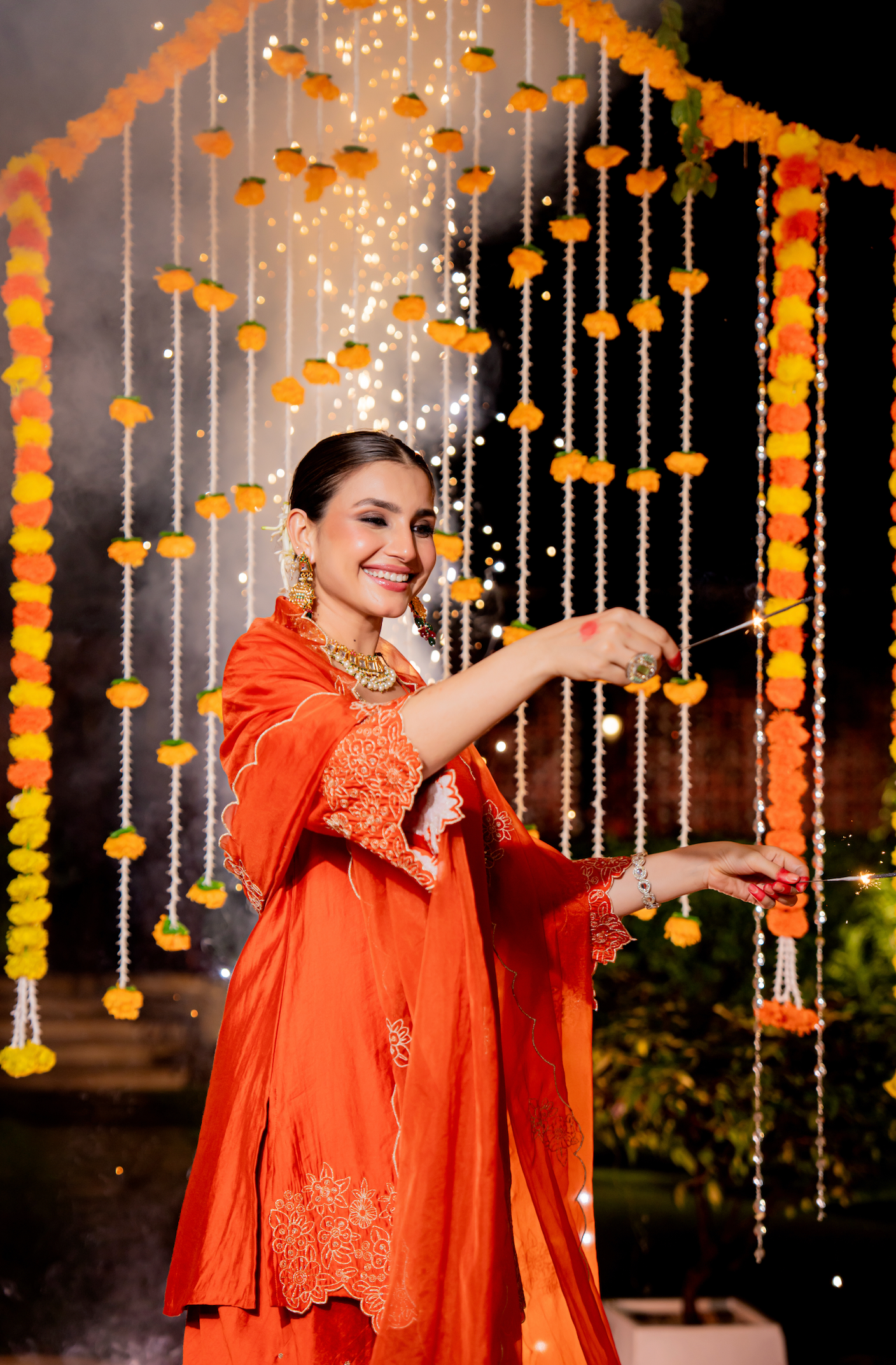 Amber Aura Satoori Silk Suit