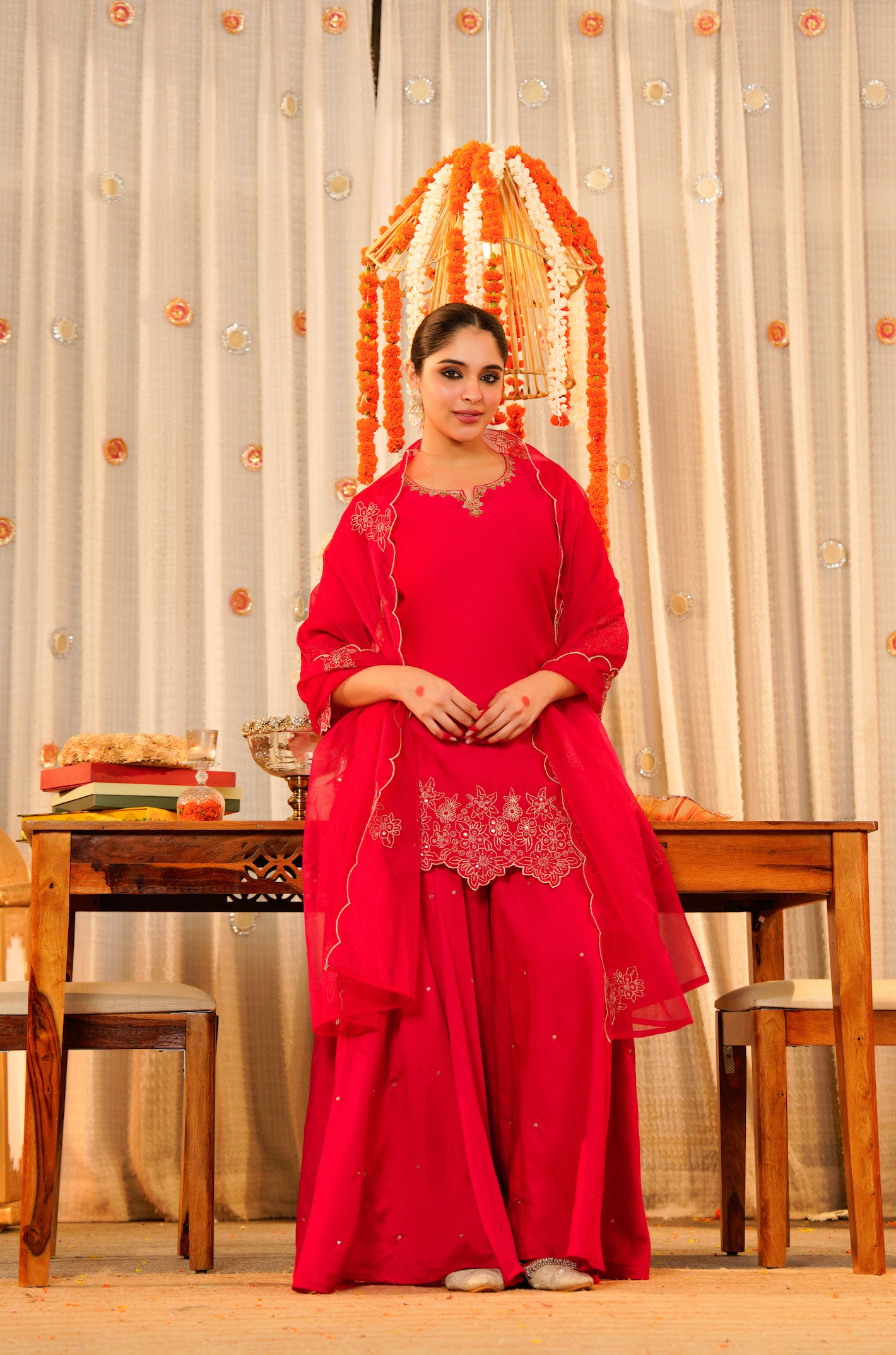 Rose Radiance Silk Suit Set