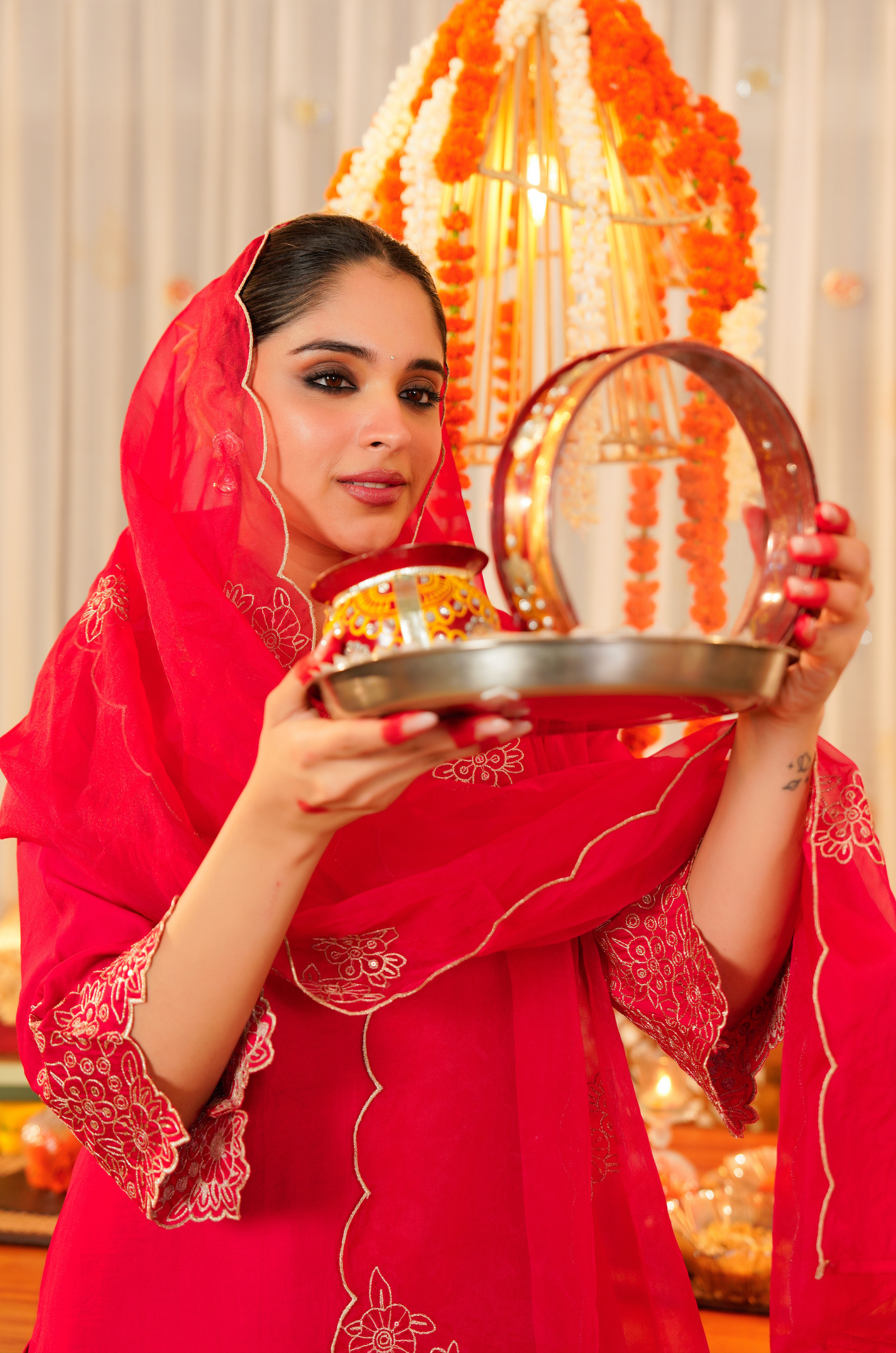 Rose Radiance Silk Suit Set