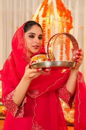 Rose Radiance Silk Suit Set