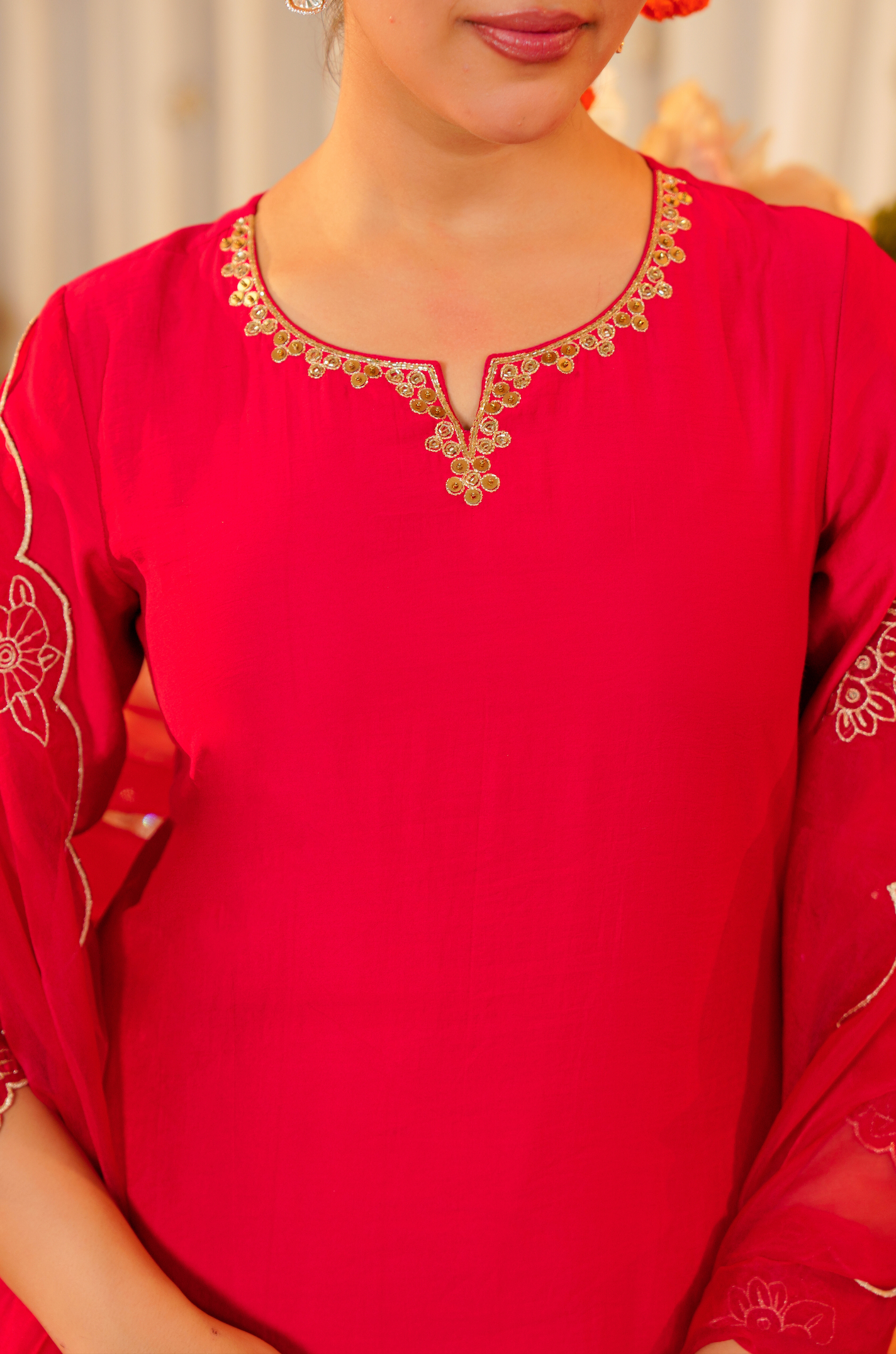 Rose Radiance Silk Suit Set