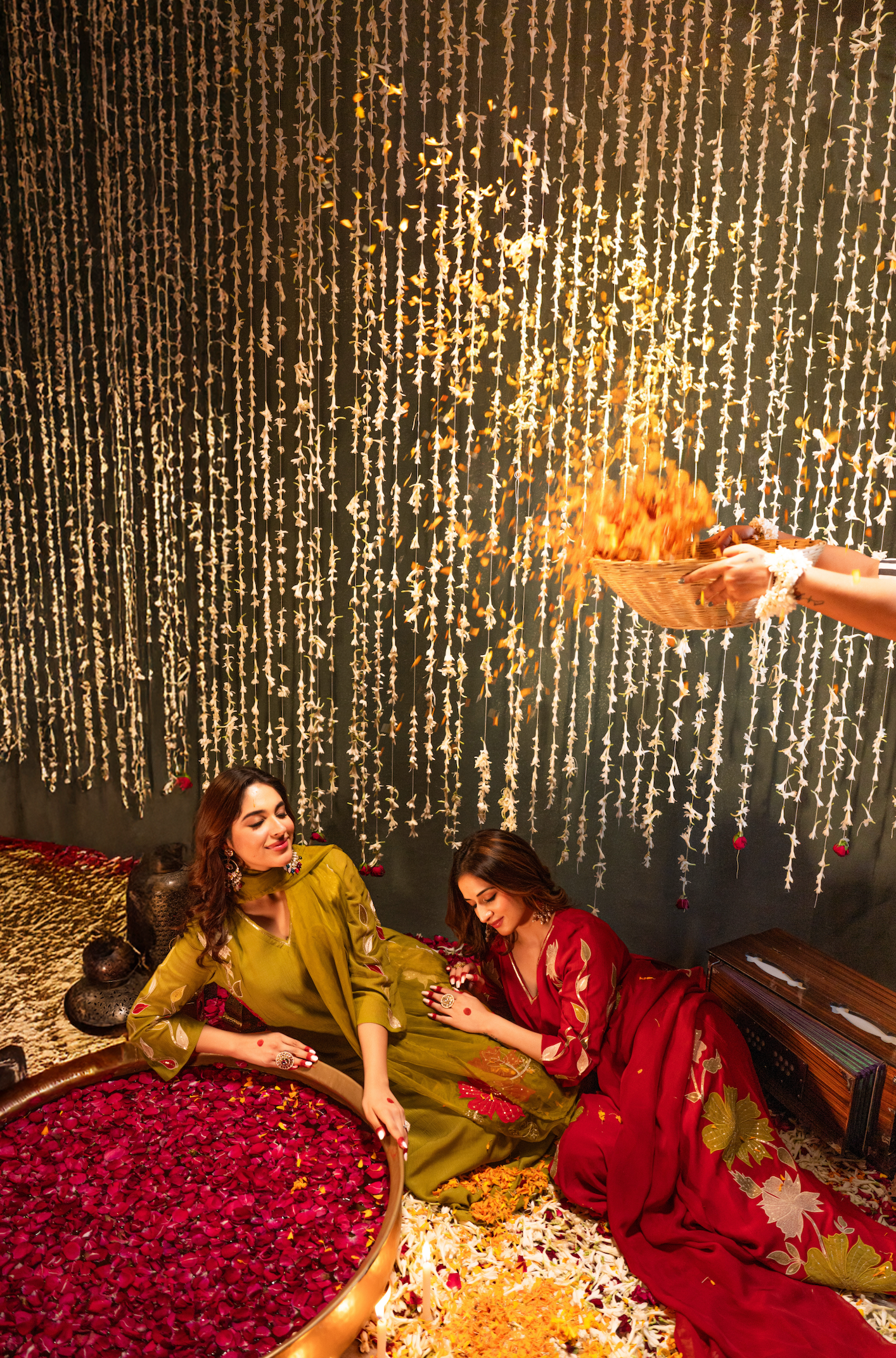 Ruby Radiance Crush Chanderi Suit Set