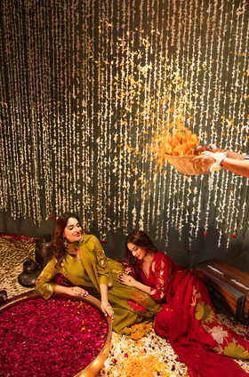 Ruby Radiance Crush Chanderi Suit Set