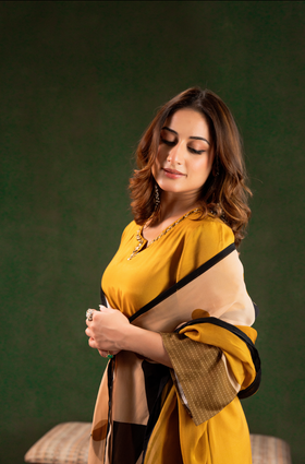 Golden Mustard Glow Pure Muslin Suit Set