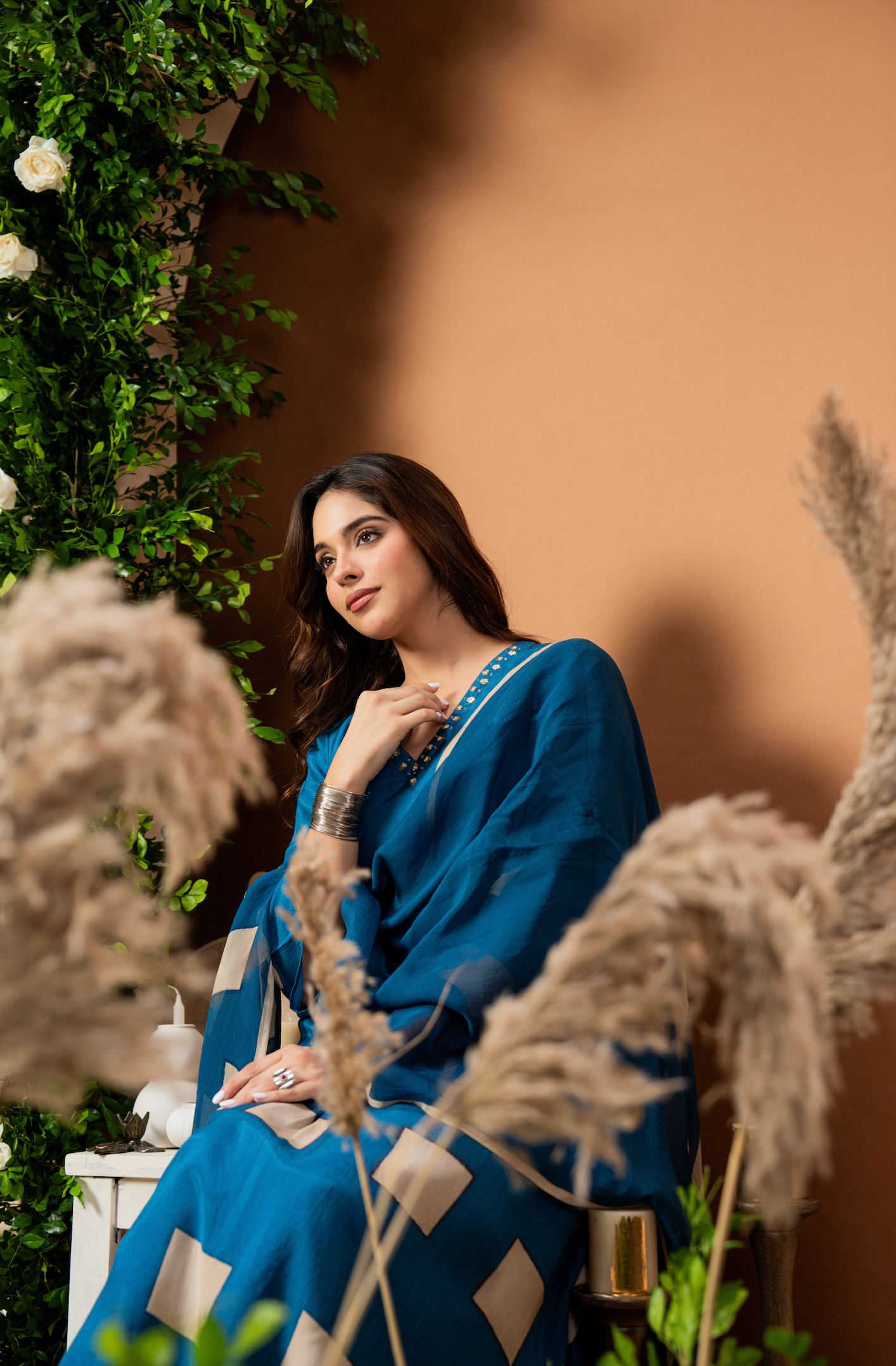 Teal Aura Pure Muslin Suit Set