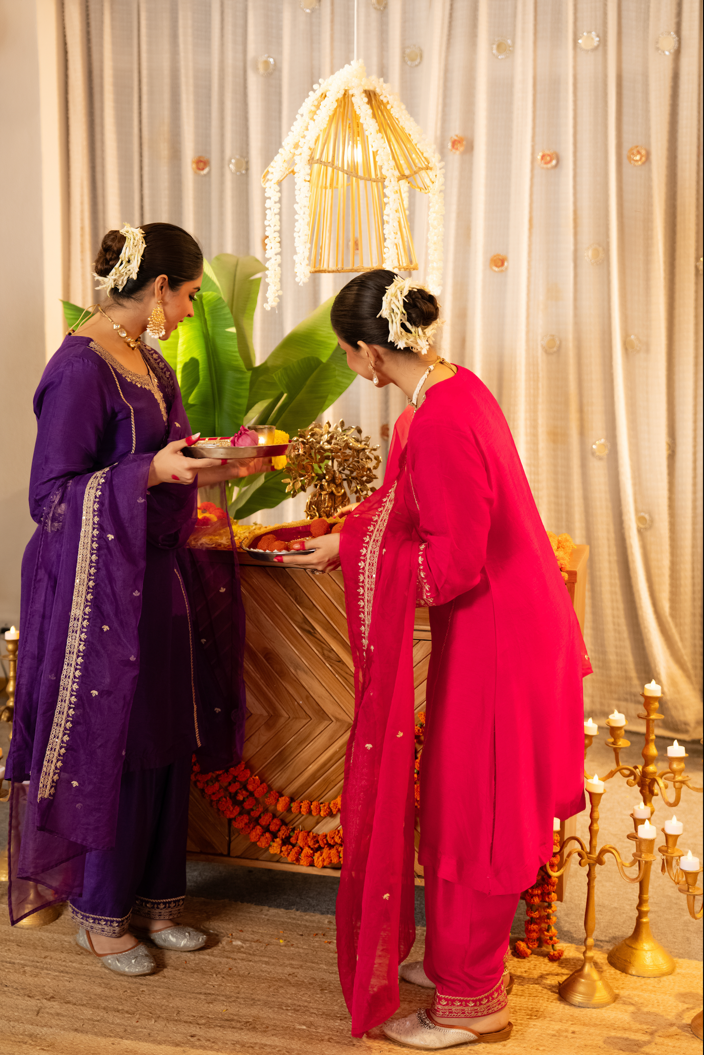 Royal Amethyst Dola Silk Suit Set