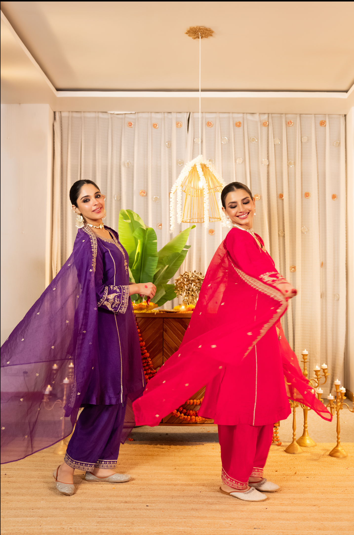 Royal Amethyst Dola Silk Suit Set