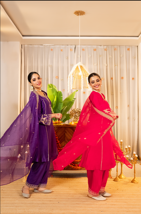 Royal Amethyst Dola Silk Suit Set