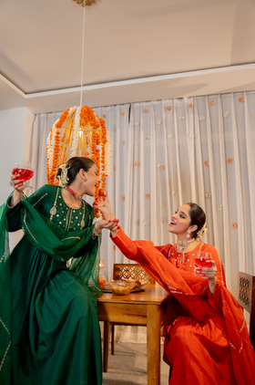 Emerald Bloom Russian Silk Suit Set