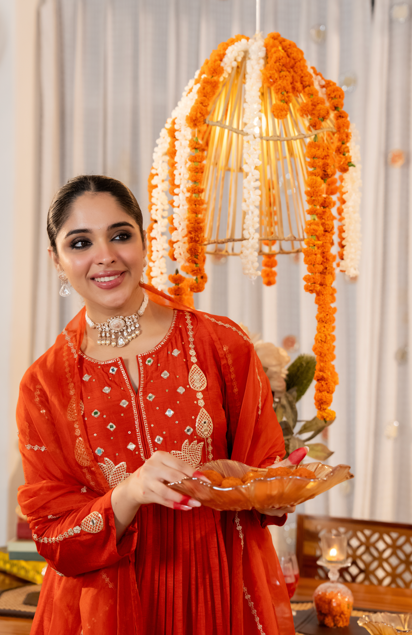 Ruby Flame Russian Silk Suit Set