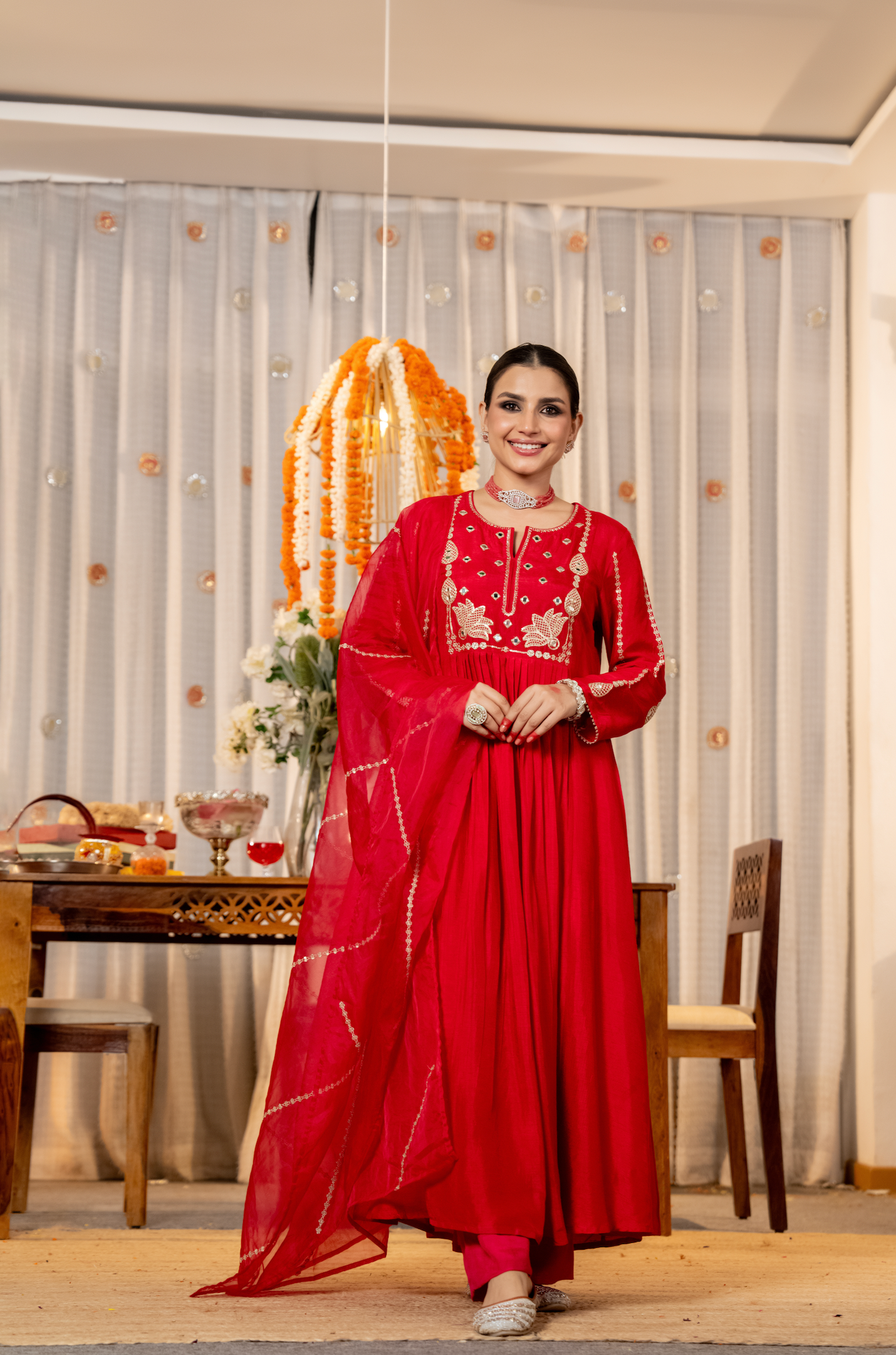 Pink Aura Russian Silk Suit Set