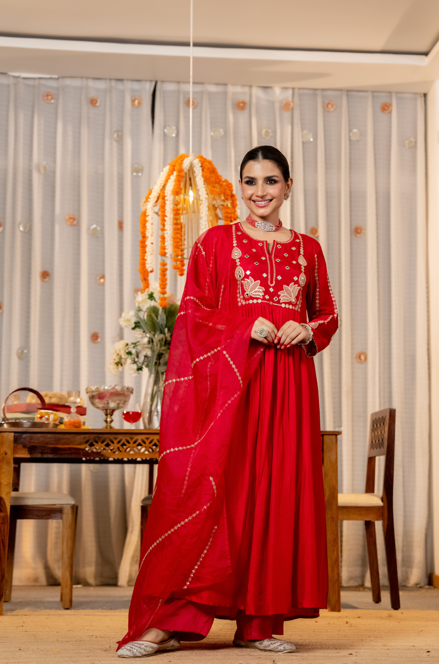 Pink Aura Russian Silk Suit Set