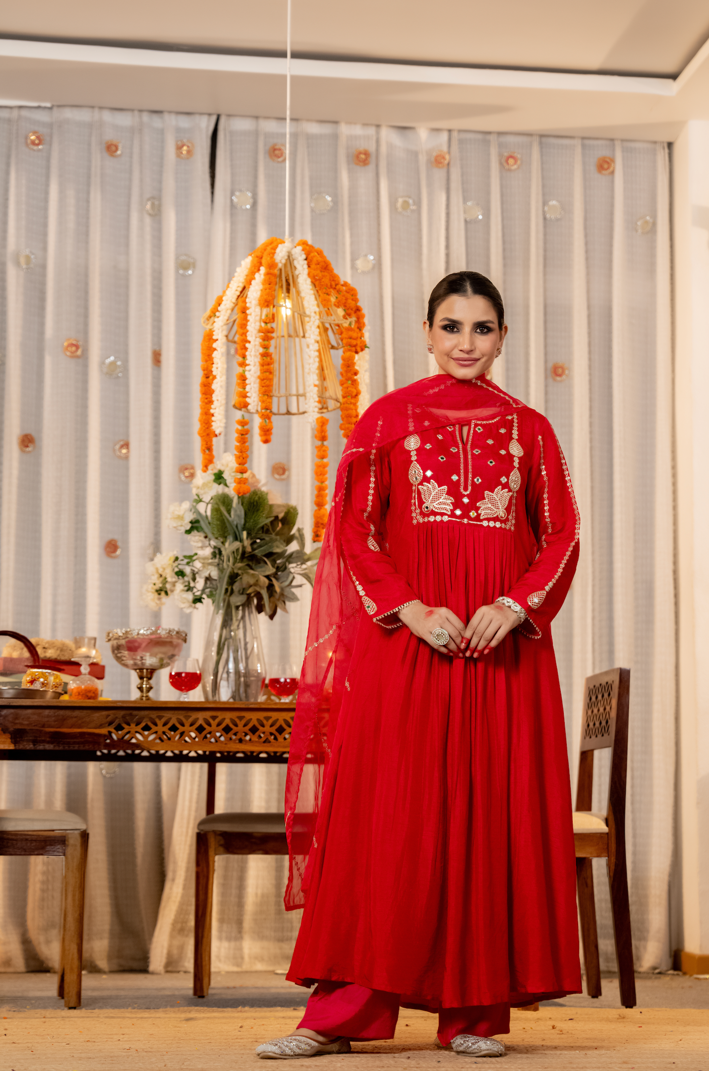 Pink Aura Russian Silk Suit Set