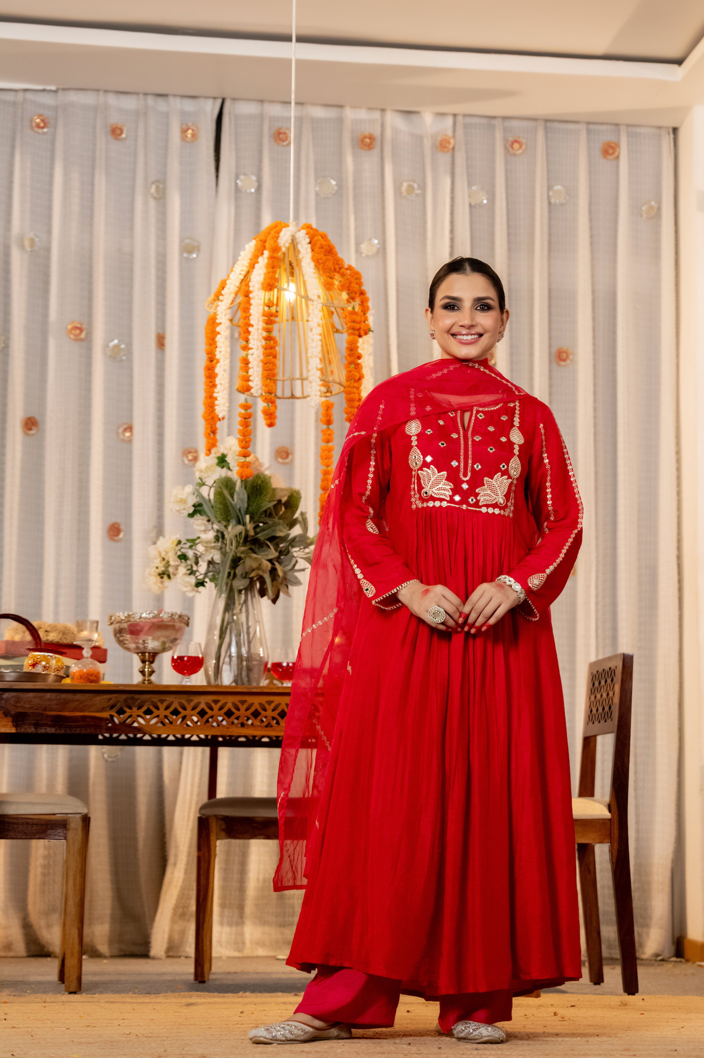 Pink Aura Russian Silk Suit Set