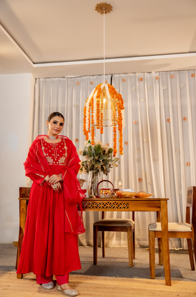 Pink Aura Russian Silk Suit Set