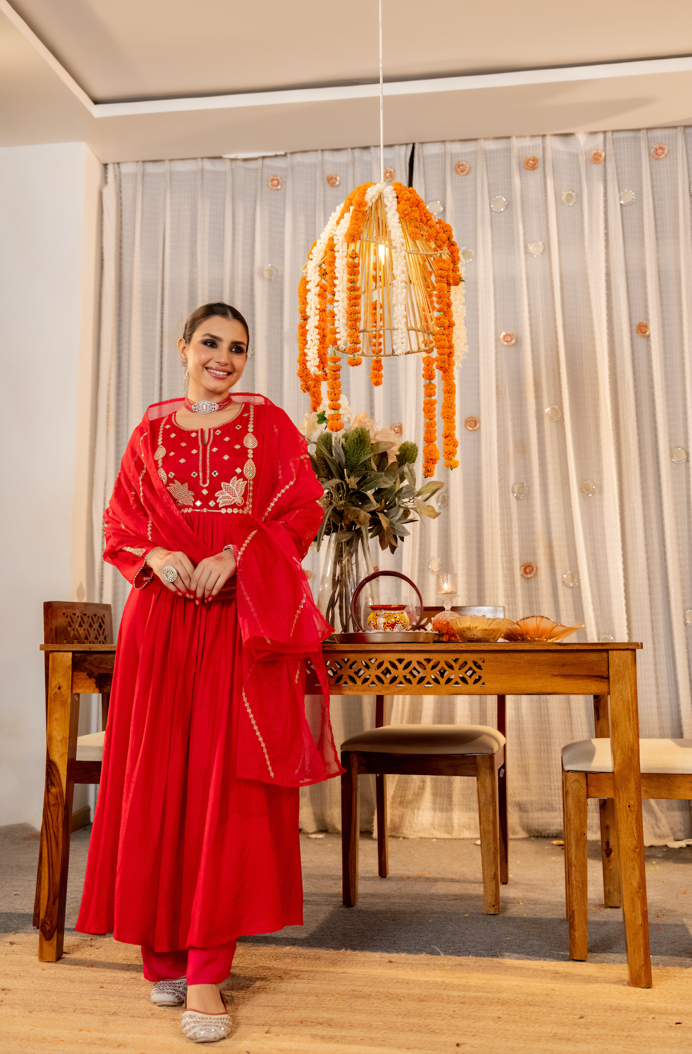 Pink Aura Russian Silk Suit Set