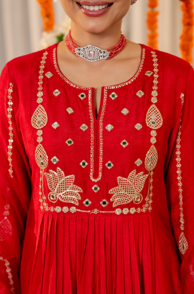 Pink Aura Russian Silk Suit Set