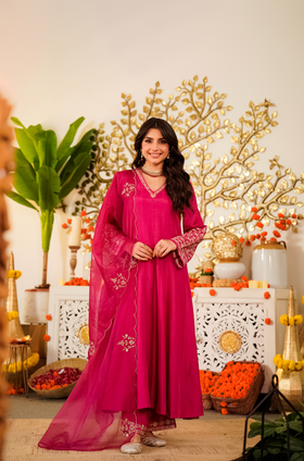 Ruby Bloom Russian Silk Suit Set