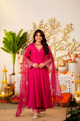 Ruby Bloom Russian Silk Suit Set