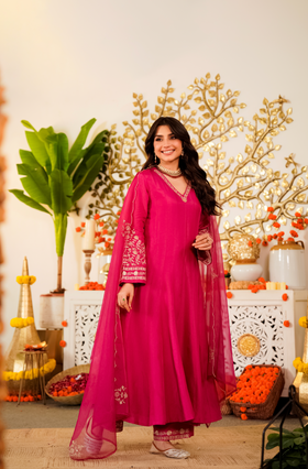 Ruby Bloom Russian Silk Suit Set