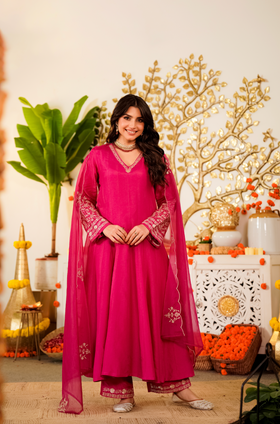 Ruby Bloom Russian Silk Suit Set