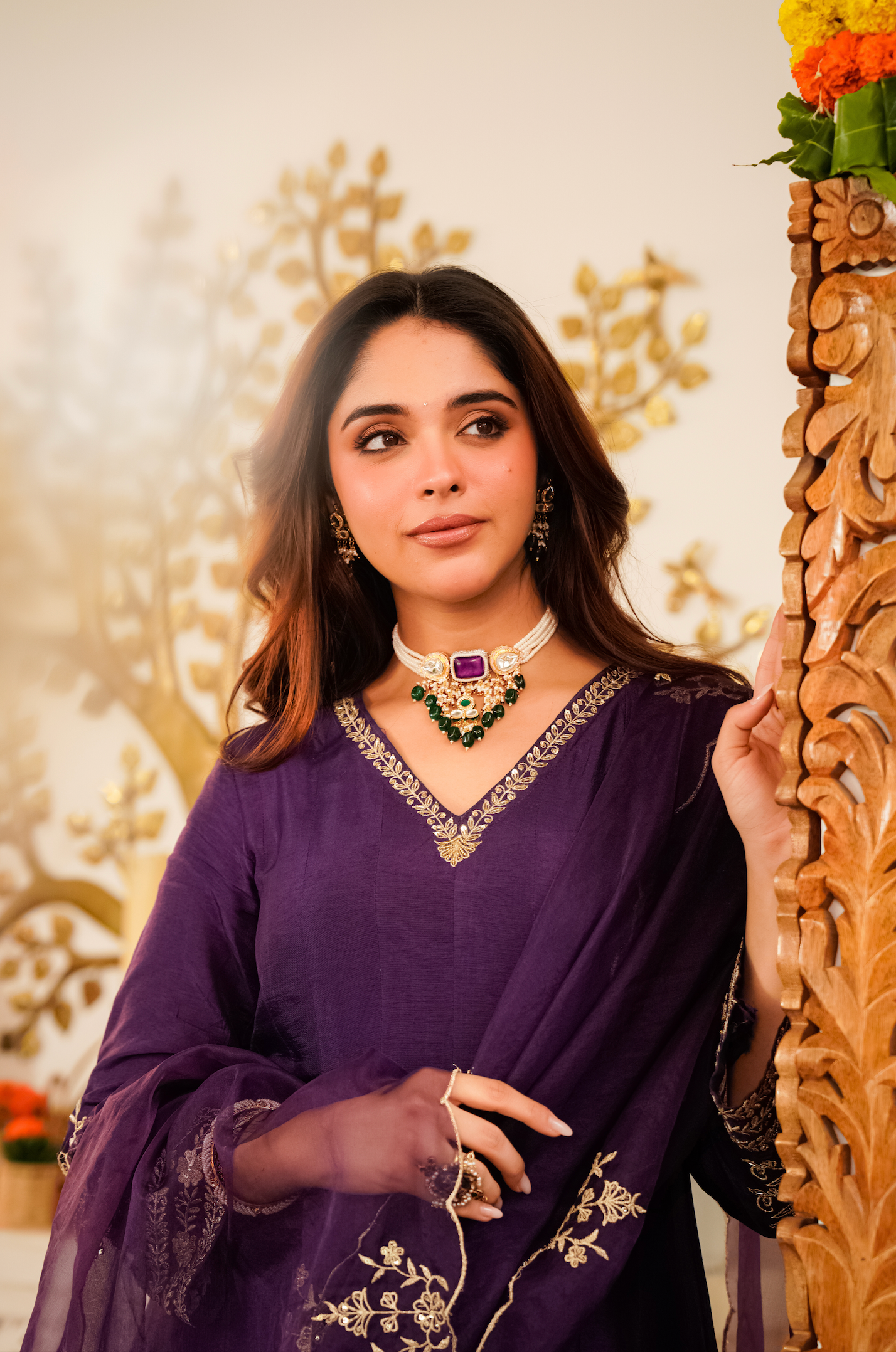 Amethyst Aura Russian Silk Suit Set