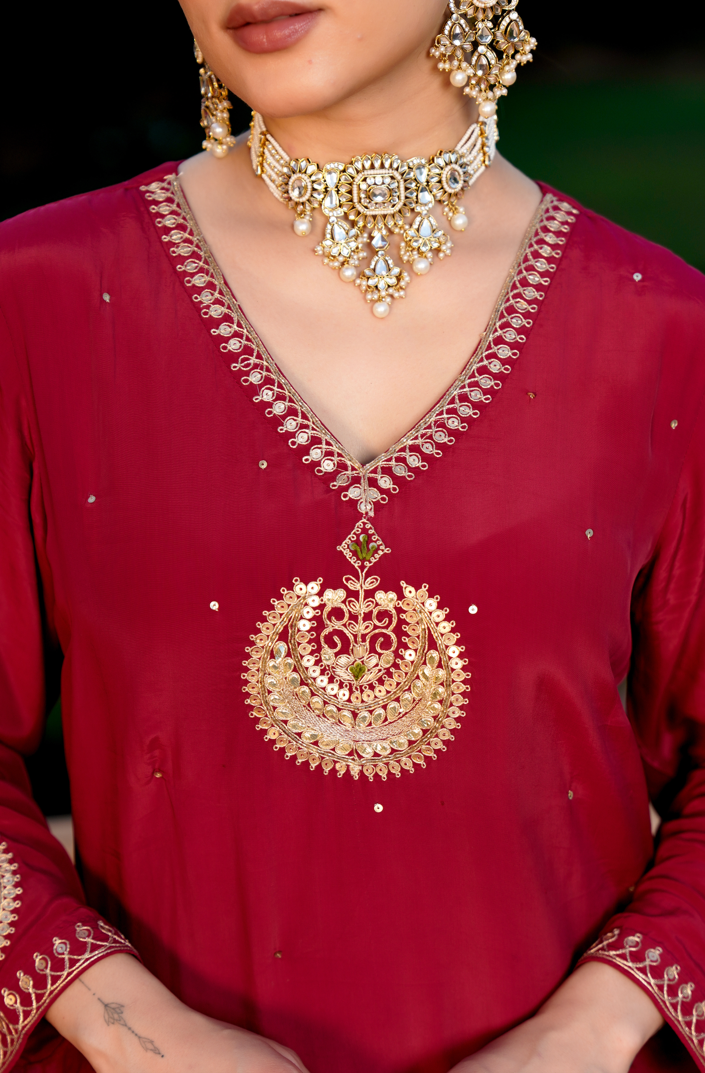 Royal Ruby Crepe Suit Set