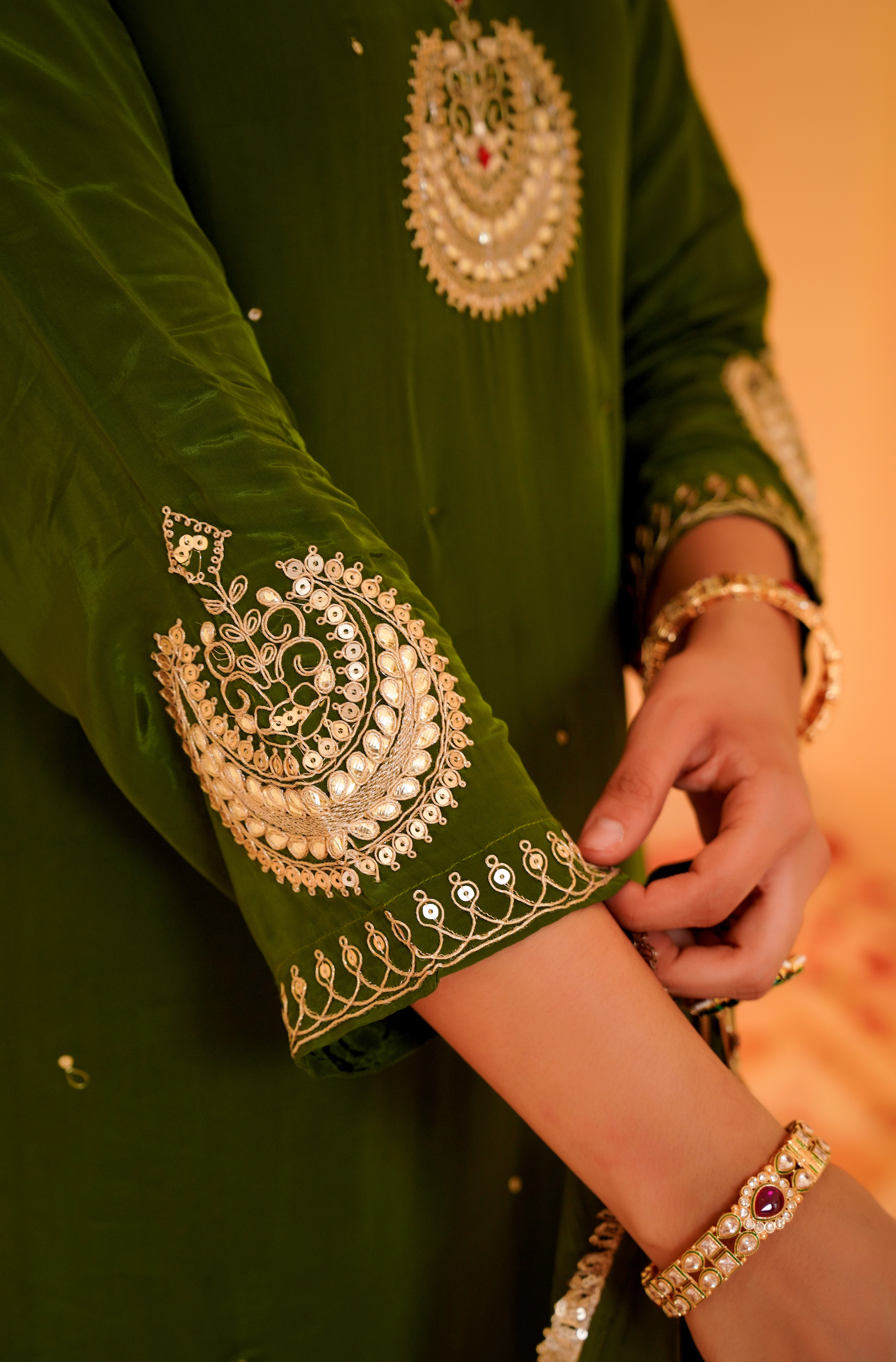 Emerald Grace Crepe Suit Set