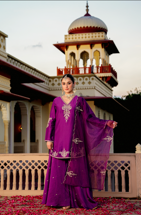 Royal Jamuni Satoori Silk Garara Suit Set