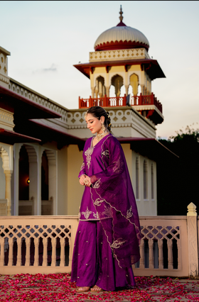 Royal Jamuni Satoori Silk Garara Suit Set