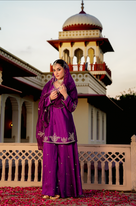 Royal Jamuni Satoori Silk Garara Suit Set