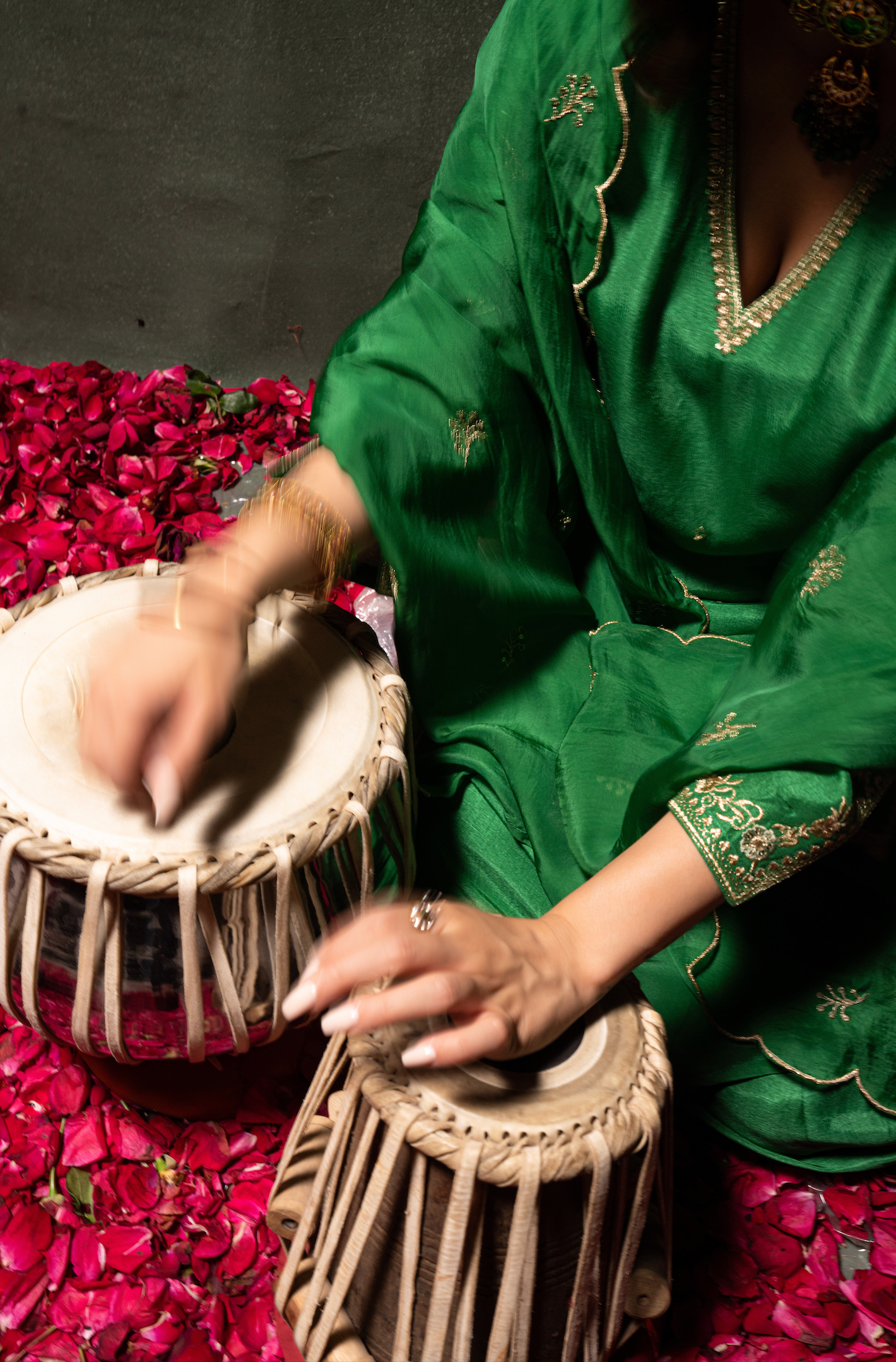 Emerald Whisper Silk Suit Set