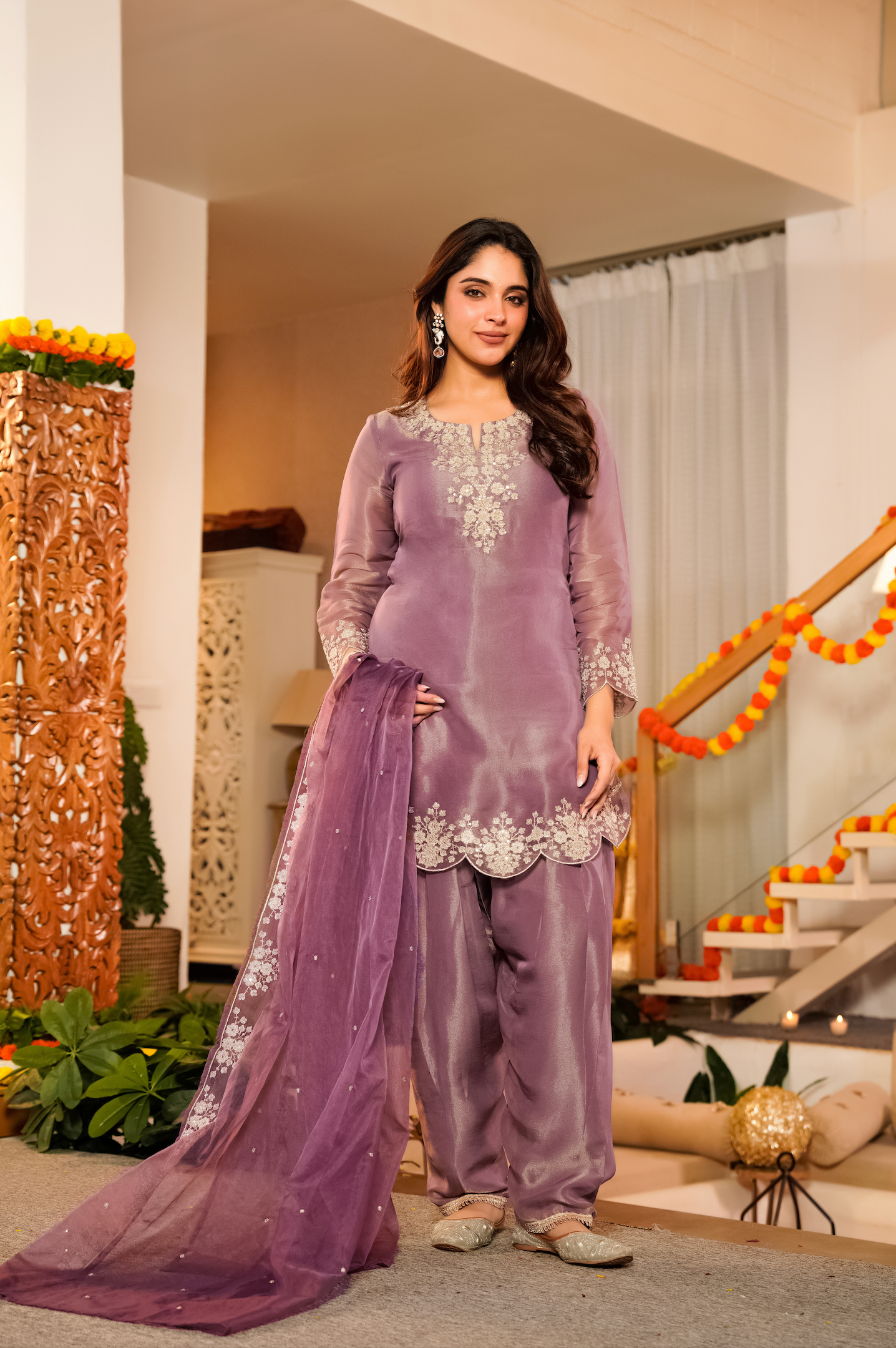 Lavender Bloom Tissue Suit Set