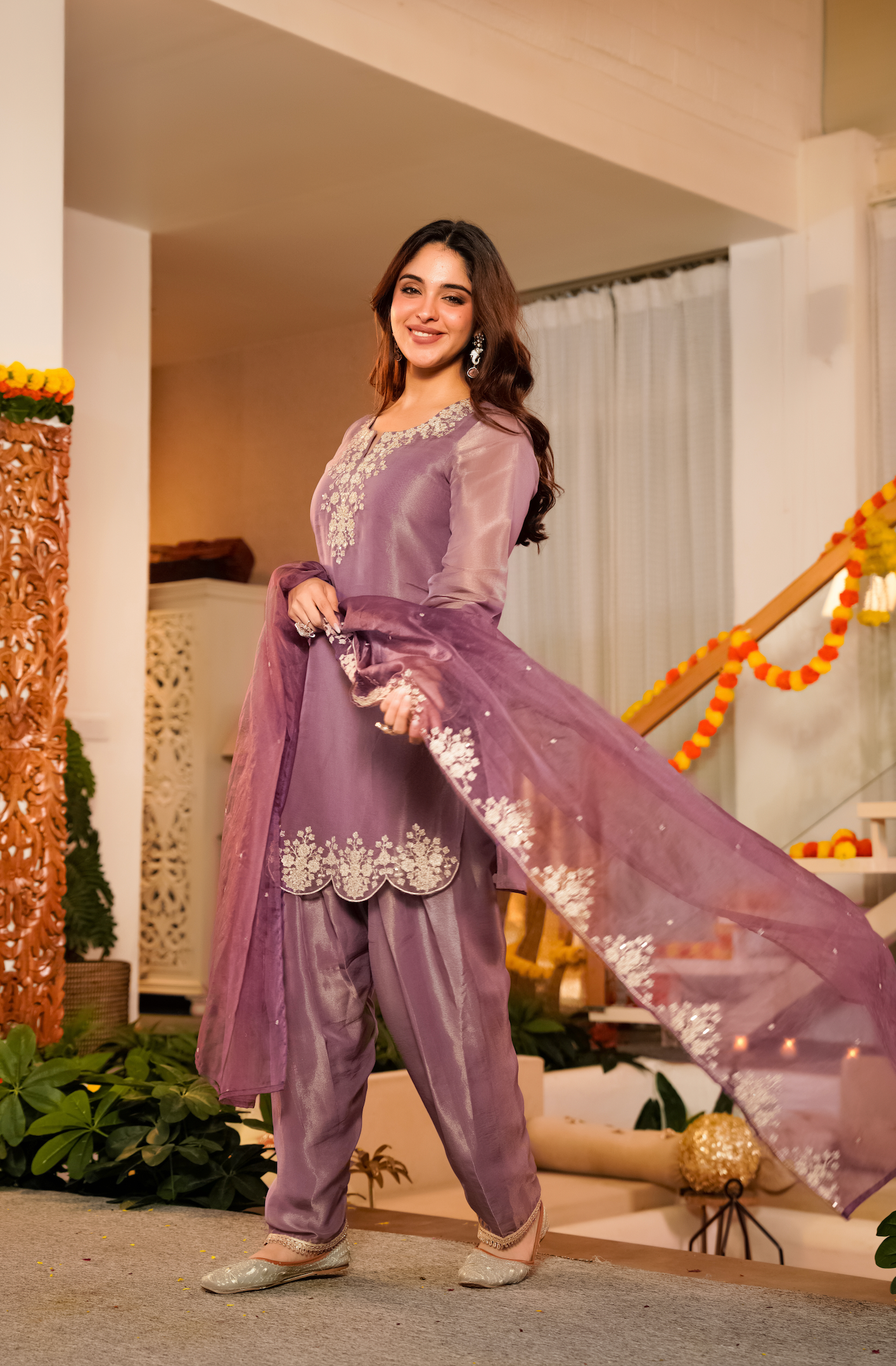 Lavender Bloom Tissue Suit Set