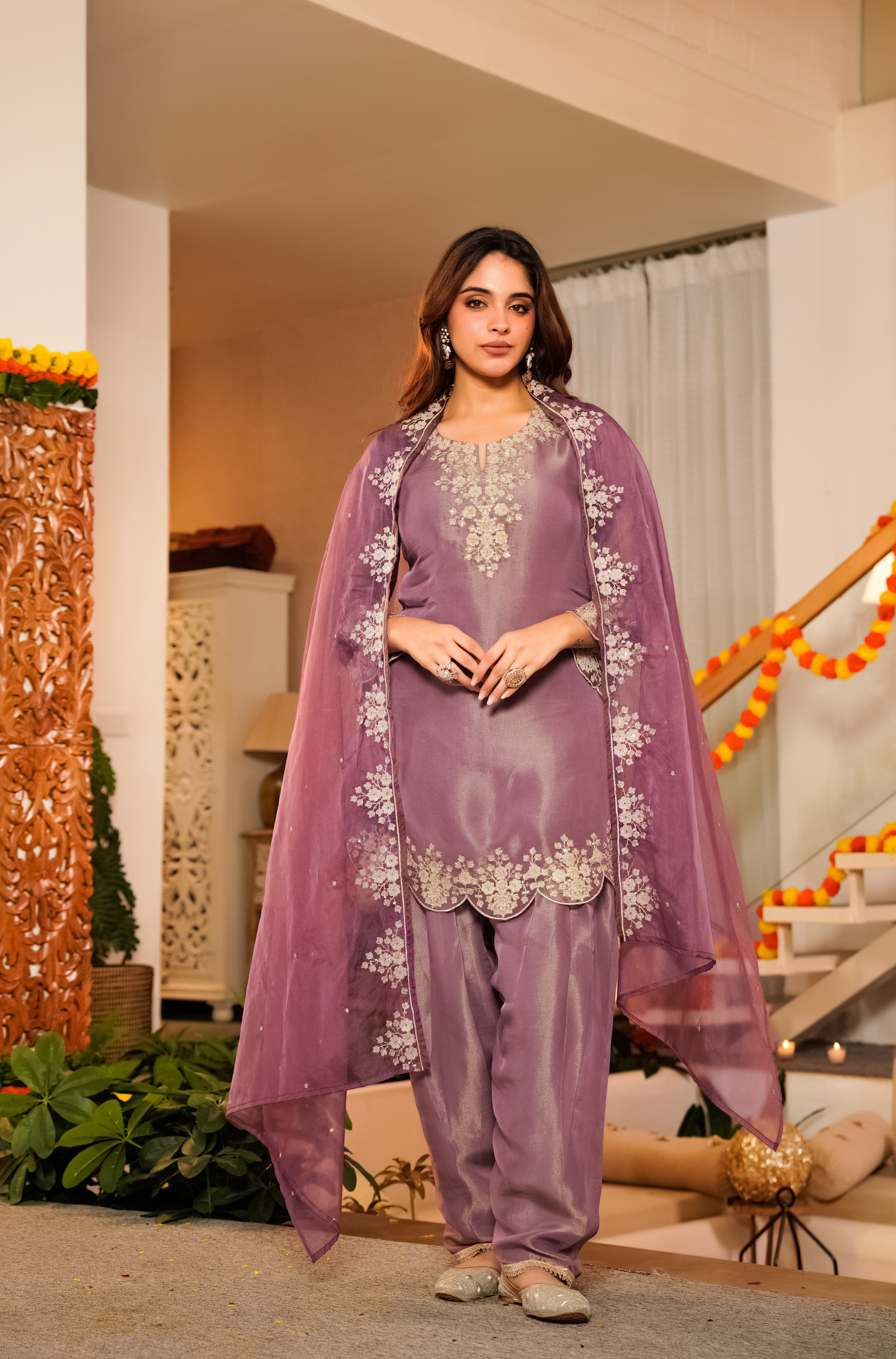 Lavender Bloom Tissue Suit Set