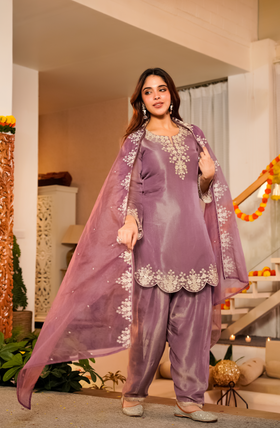 Lavender Bloom Tissue Suit Set