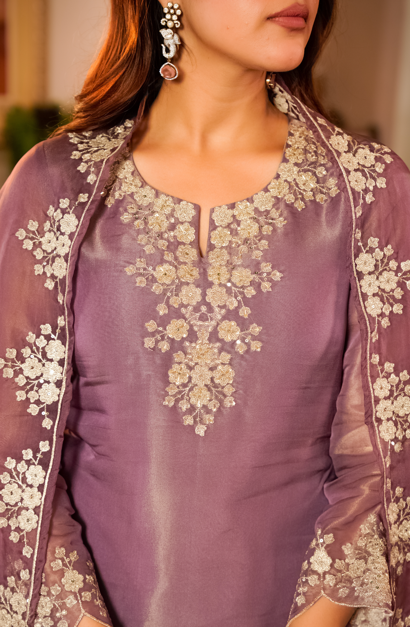 Lavender Bloom Tissue Suit Set