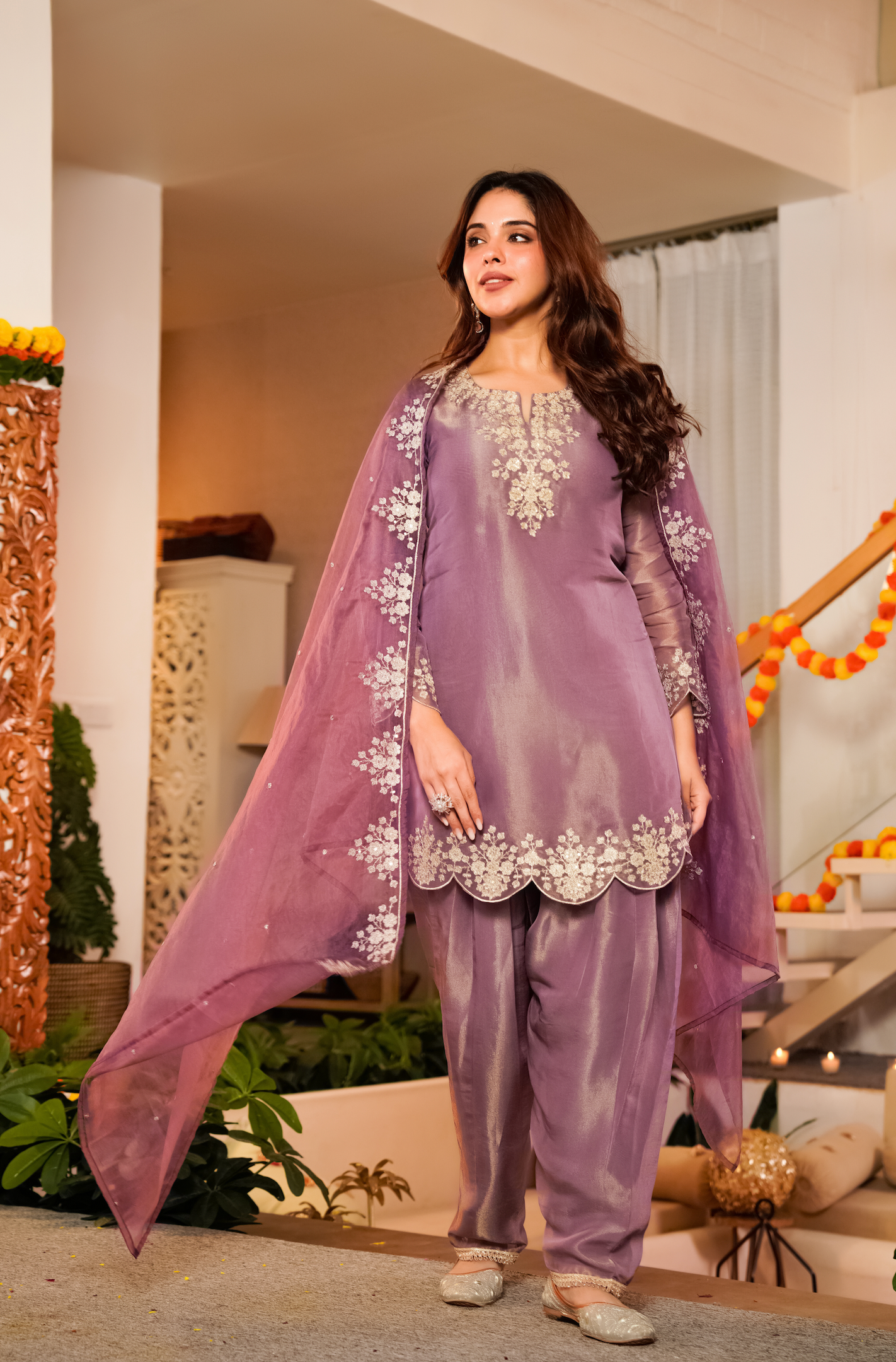 Lavender Bloom Tissue Suit Set
