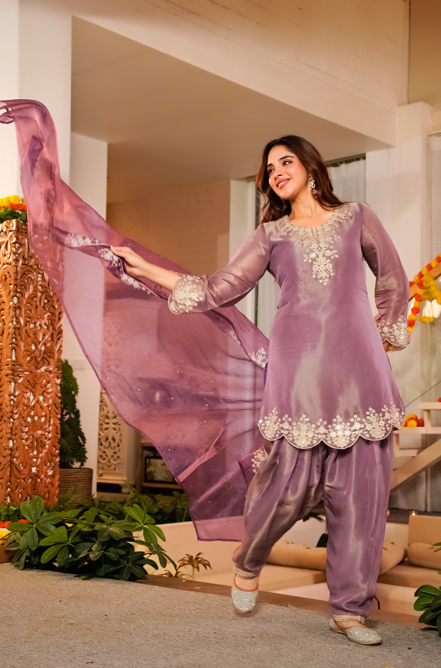 Lavender Bloom Tissue Suit Set