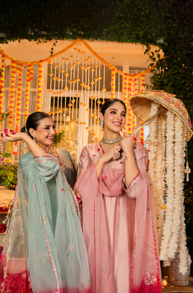 Blush Rose Dola Silk Suit Set