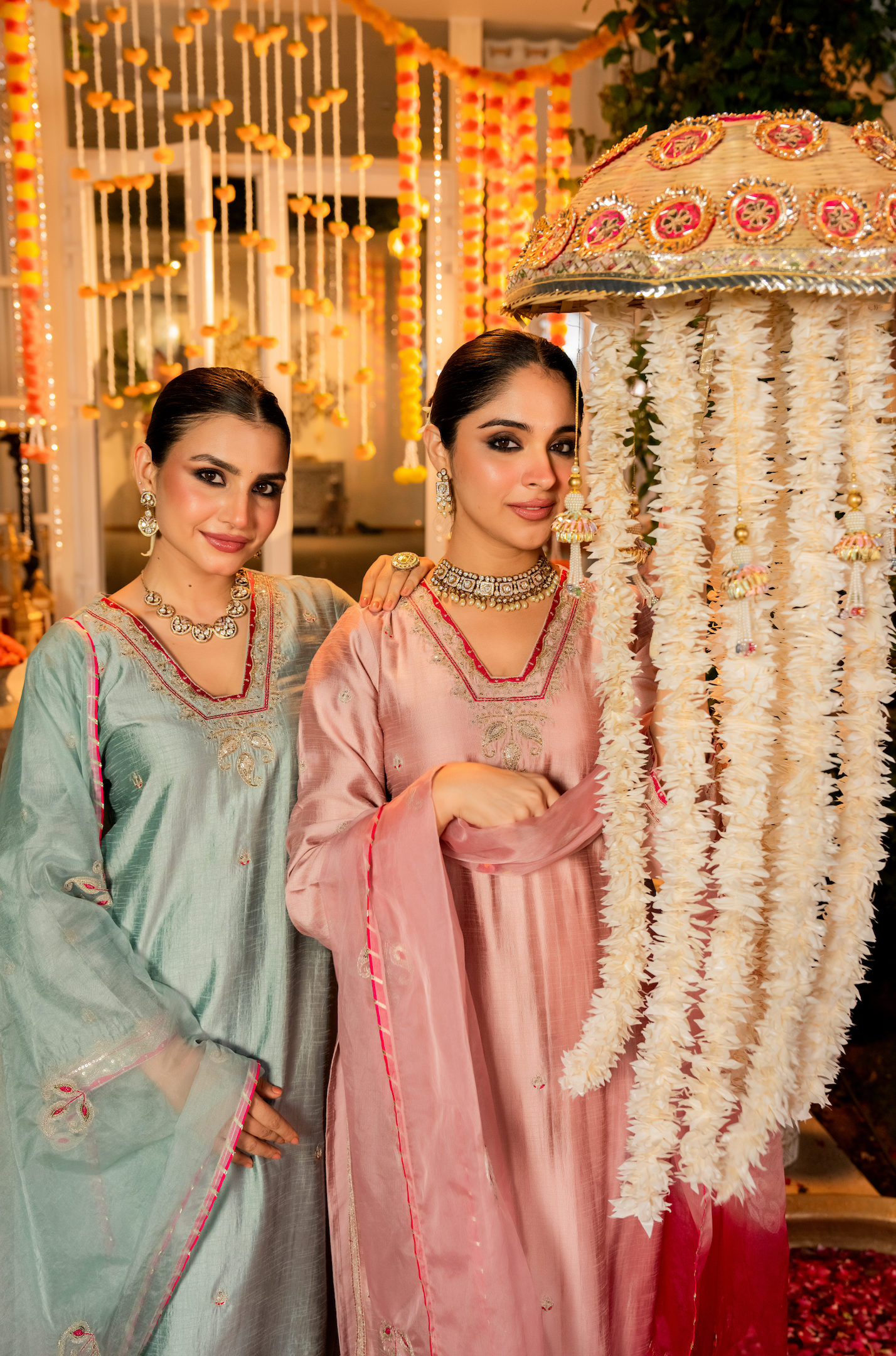 Mint Sage Dola Silk Suit Set