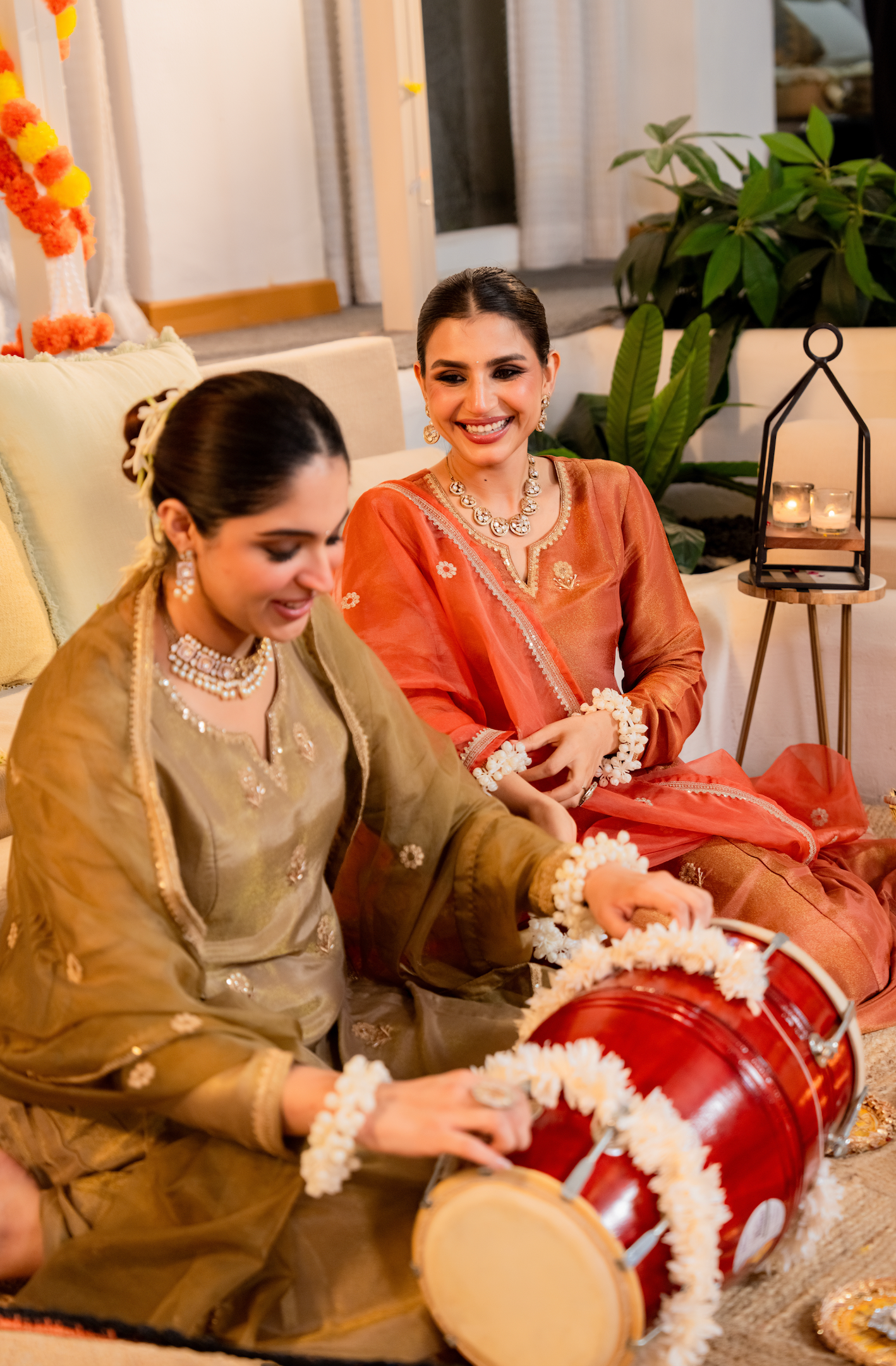 Dusky Gold Nazakat Tissue Suit Set