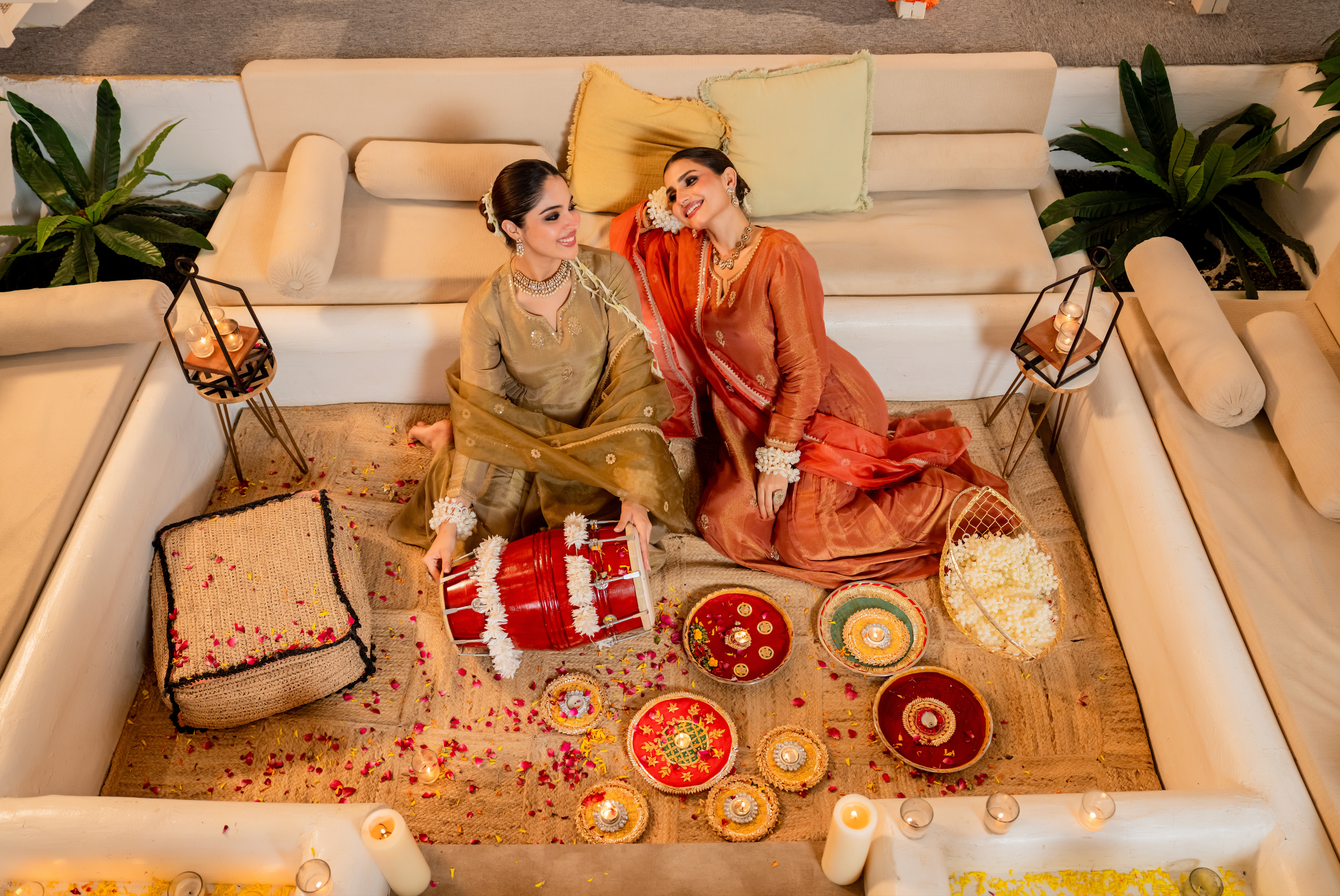 Dusky Gold Nazakat Tissue Suit Set