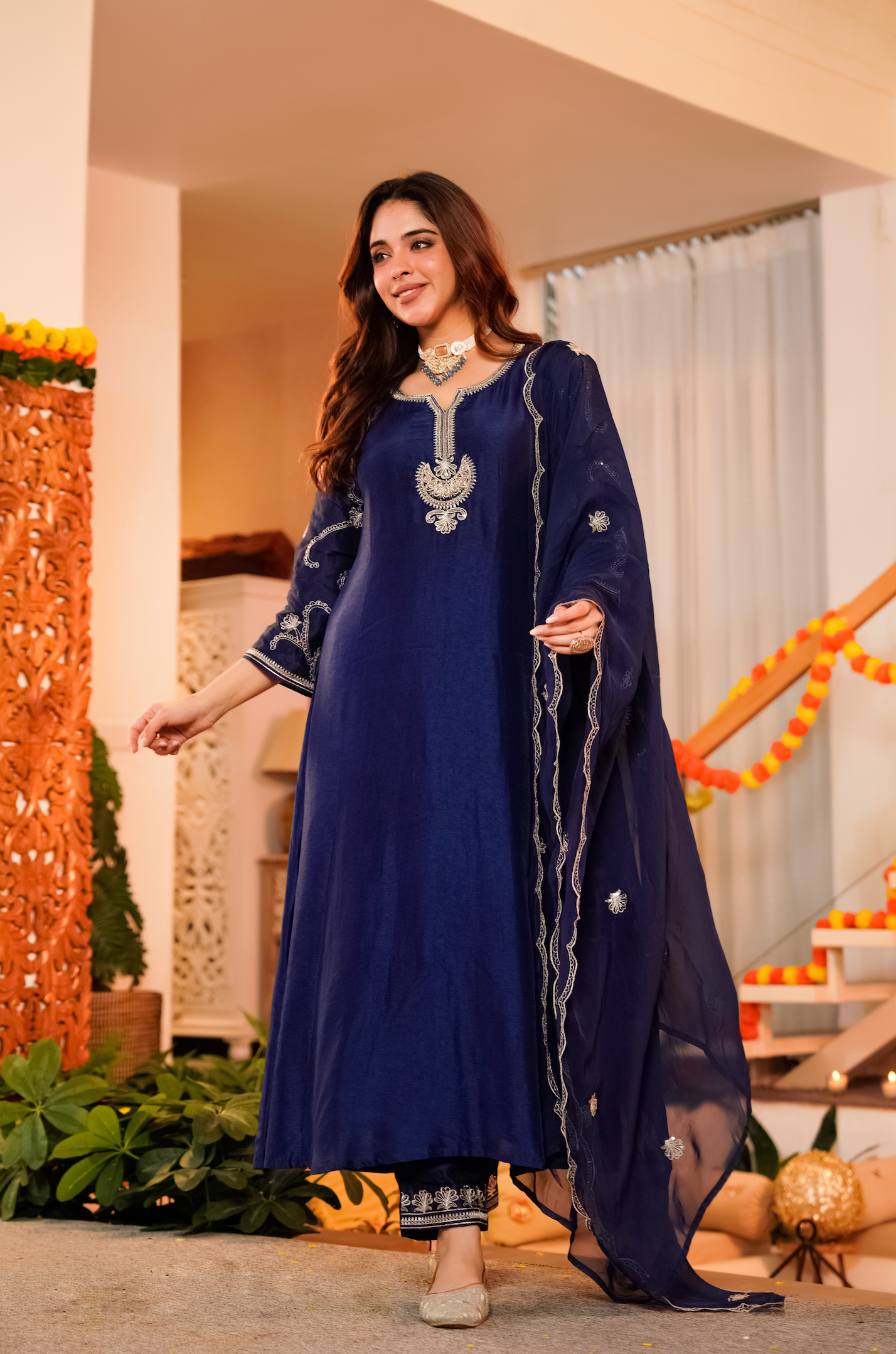 Midnight Majesty Russian Silk Suit Set