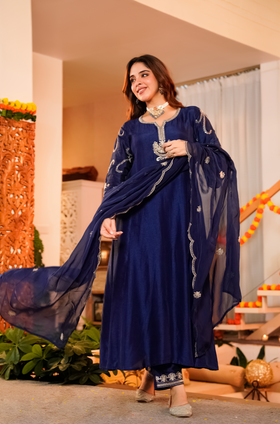 Midnight Majesty Russian Silk Suit Set