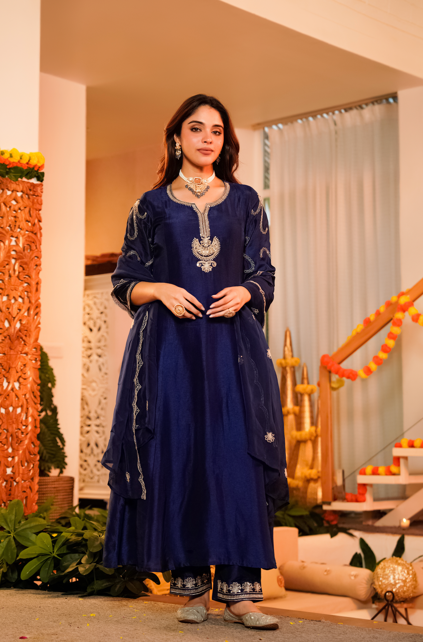 Midnight Majesty Russian Silk Suit Set