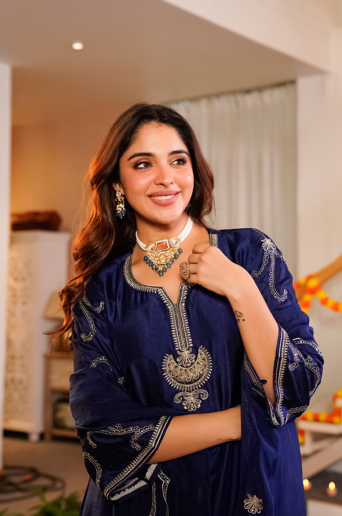 Midnight Majesty Russian Silk Suit Set