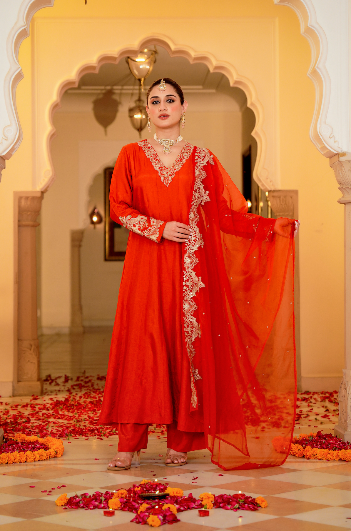Amber Aura Russian Silk Suit Set