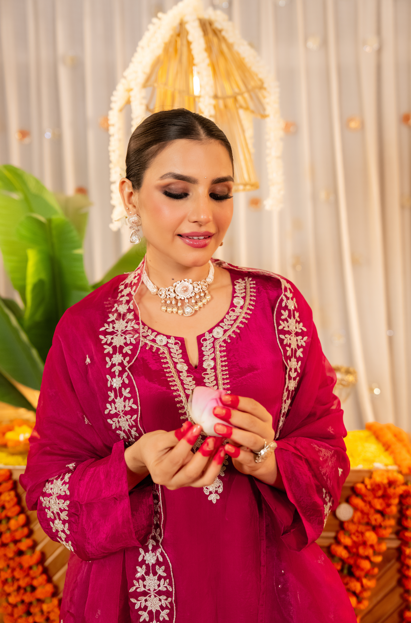 Rosette Radiance Organza Suit Set